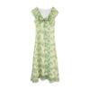 Summer Fresh and Elegant Temperament Floral Dress Casual Lady Gentle Small Flying Sleeves Sweet Skirt Fairy Long Dress