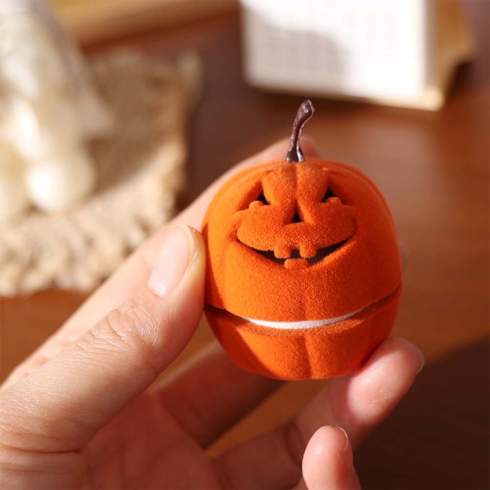 Wedding Pumpkin Rings Box Anti-collision Flannel Jewelry Organizer Halloween Jewelry Box  Gifts