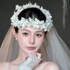 Flower Crowns for Women Floral Crown with Wedding Veil Headpiece for Wedding Bridal Festival Photography Hair Wreath Accessory