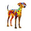 Dog Table Lamp Stained Glass Style Resin Greyhound Night Light 3D Animal-Themed LED Bedside Lamp for Kids' Room Bedroom Decor Dog Lovers Gift