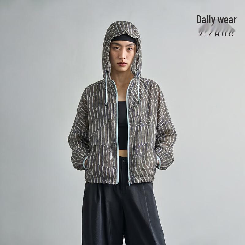 Rizhuo Women s Tencel Crepe Hooded Short Jacket L