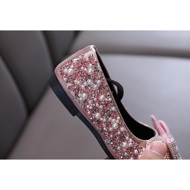 Autumn new style ladylike baby girl children's princess rhinestone single shoes leather shoes dance performance shoes