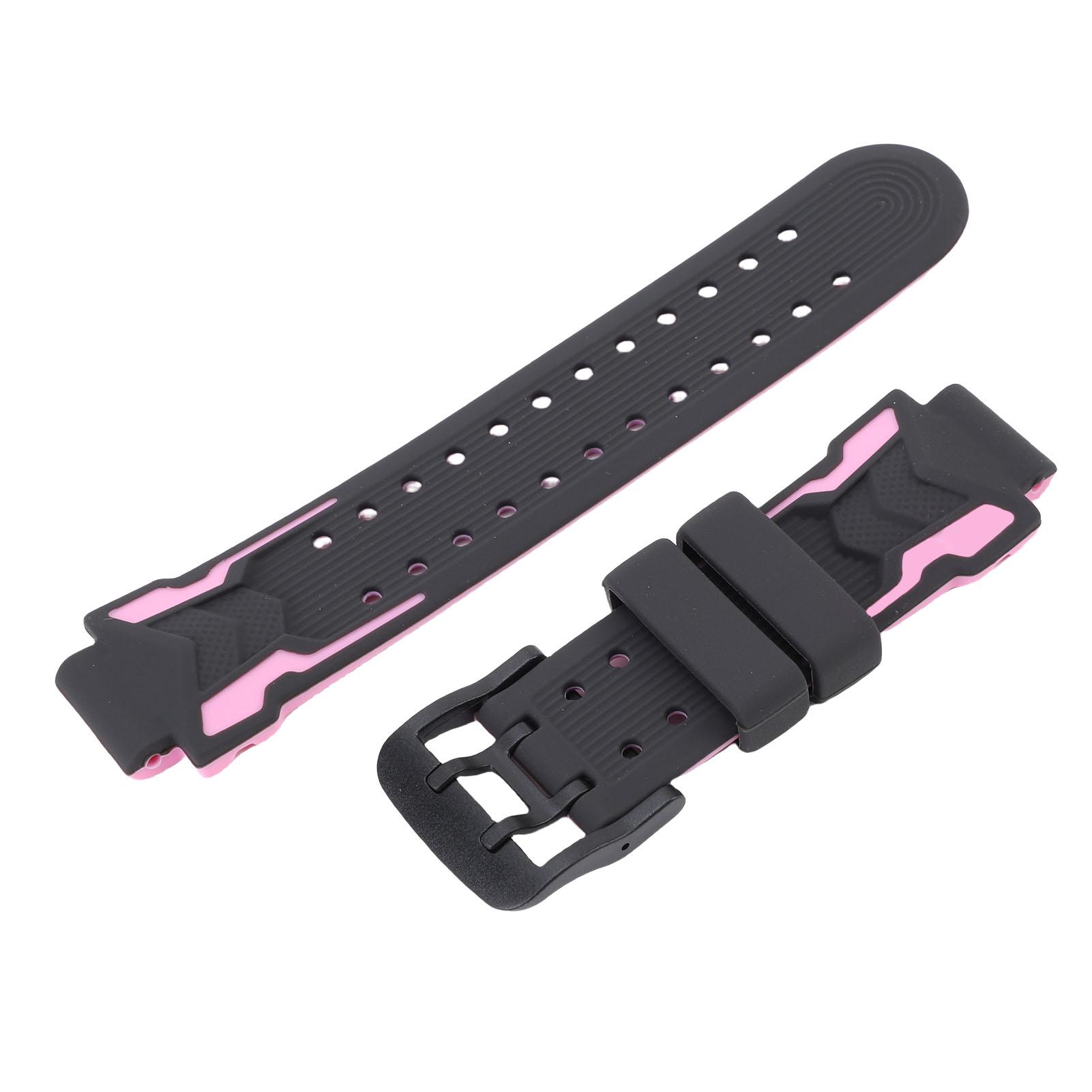 Kinder Smartwatch Band Waterdicht Huidvriendelijk Siliconen Smartwatch Vervangingsband met Roestvrijstalen Gesp Roseate black