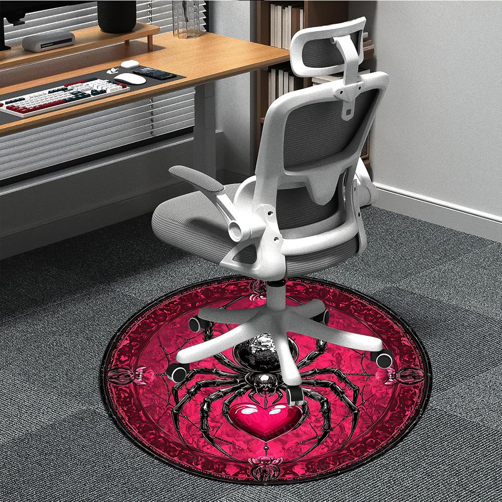 1PC Spider Web Office Round Area Rug, Mat Suitable For Office, Under Office Chairs Bedroom Living Room Home Decor, Room Deco