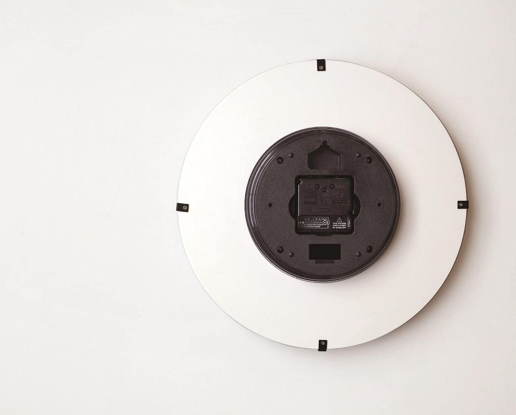 Interform Wall Clock Radio Clock Fisse White Light Brown Wood Diameter 30cm x Depth CL-3707 5.5cm