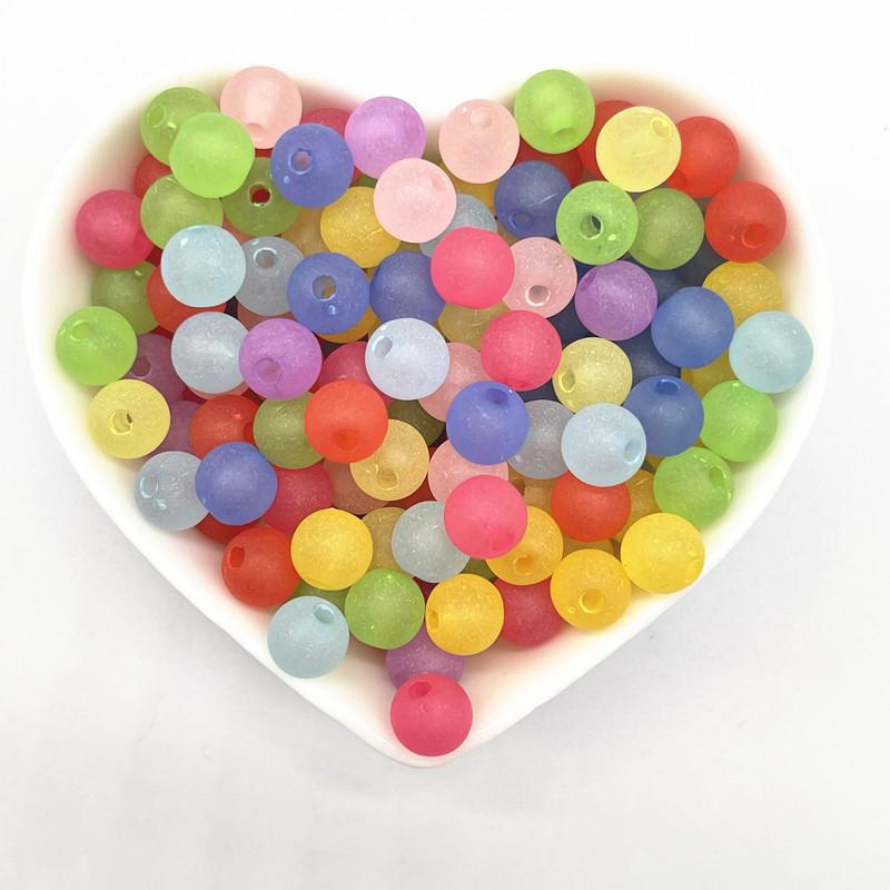 6mm 8mm 10mm 12mm Round Matting Acrylic Beads Loose Spacer Beads for Jewelry Making DIY Handmade Accessories