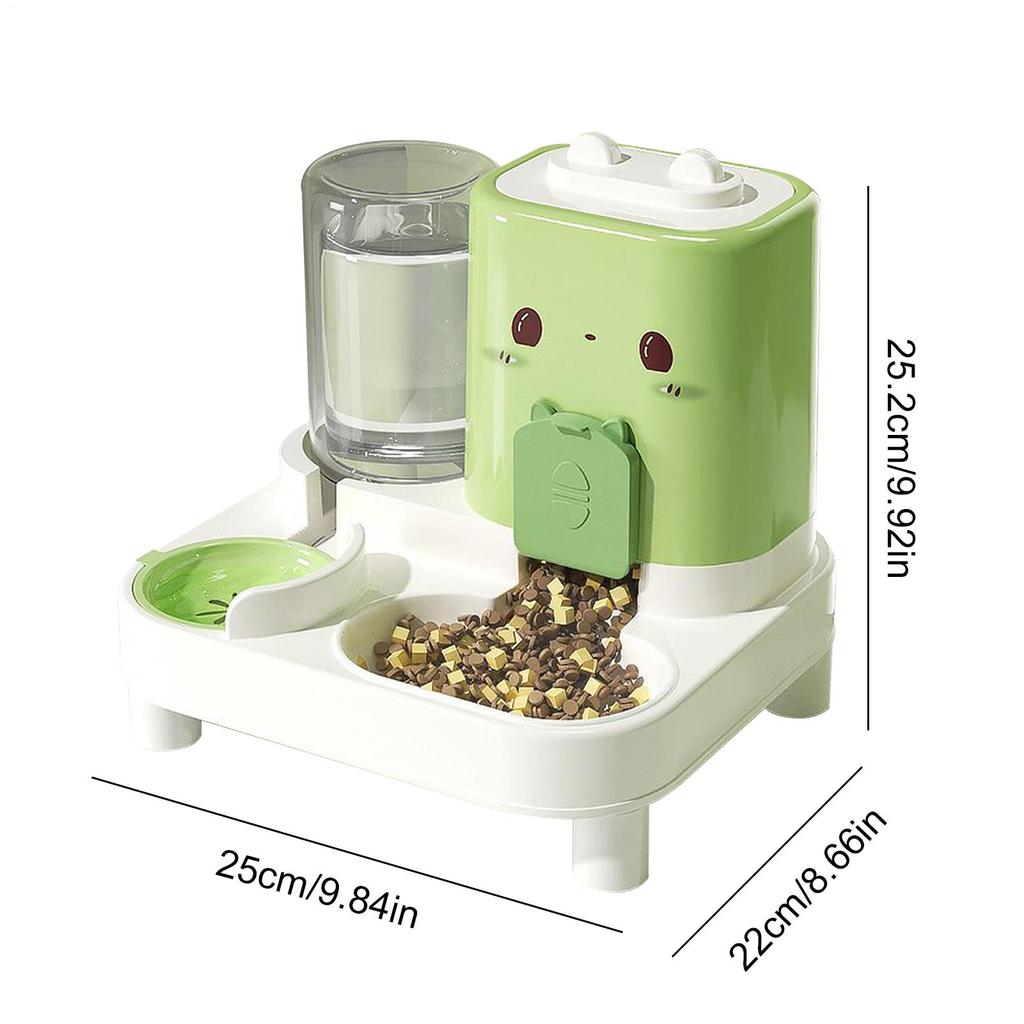Automatic Dog Feeder 2 In 1 Pet Food Dispenser Smart Detachable Waterer For Dispensing Drinking Bunny Puppy Kitten Home Indoor