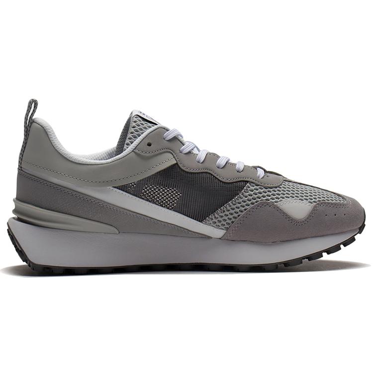 Li Ning Fangyuan Classic Slip Resistant Abrasion Resistant Low top Sports Casual Shoes Men's Gray AGCS017-2