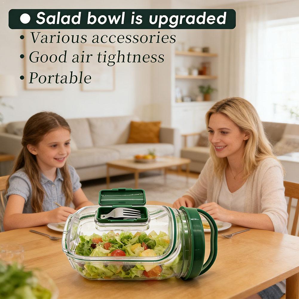 Side-Opening Salad Container Leakproof Portable Meal Prep Bowl With Lid For Fresh Lunch Salad Shaker For Office School Outdoor