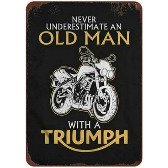 Vintage Triumph Norton Motorcycle Metal Tin Sign  Retro Iron Wall Poster for Bar Cafe Garage Home Decor  Metal Plaque Sheet
