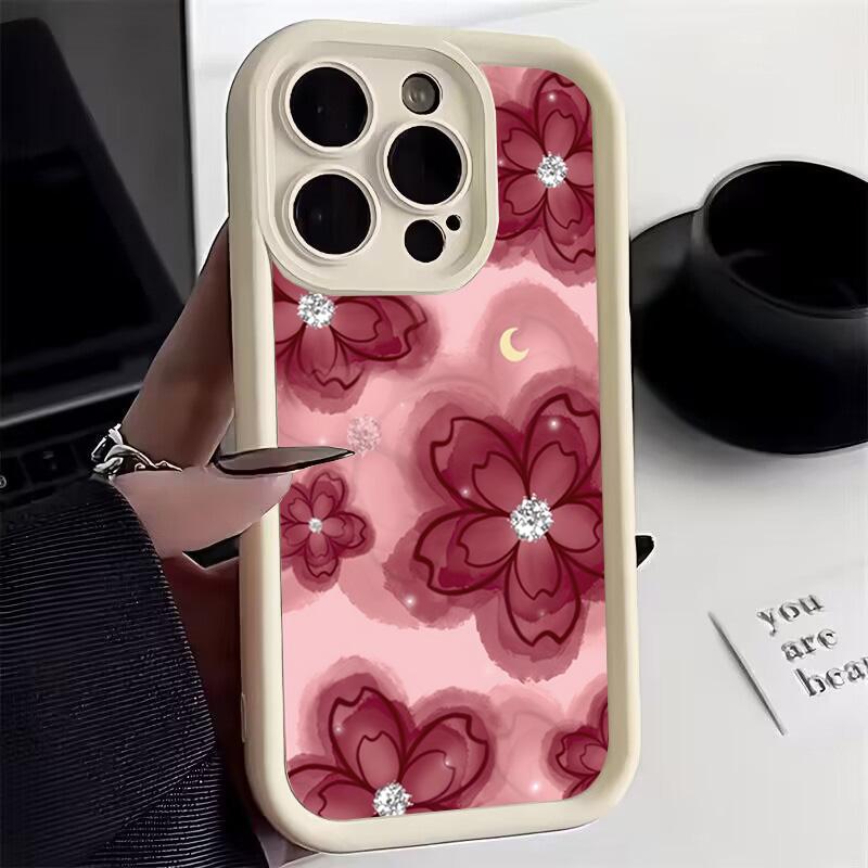 Süßes Rosa Rotes Blumenmuster Handyhülle Für Xiaomi Mi 15T 17 15 14 13 12 14T Lite Poco M7 F7 M6 X7 X6 F4 F5 C40 Pro Ultra 4G 5G