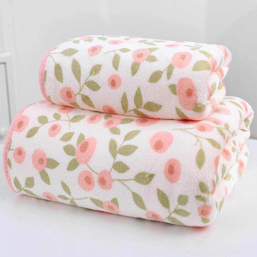 New Bath Towel Thick Coral Fleece Bath Towel Home Use Softer Than Pure Cotton Absorbent Cute Face Towel Set Does Not Shed