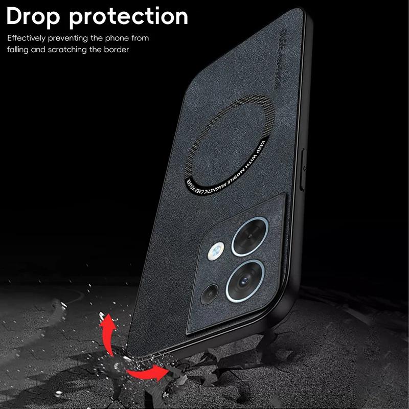 For VIVO IQOO 12 12 Pro Fine Hole Sheepskin Magnetic TPU Soft Edge Anti-Drop Anti Fingerprint Phone Case
