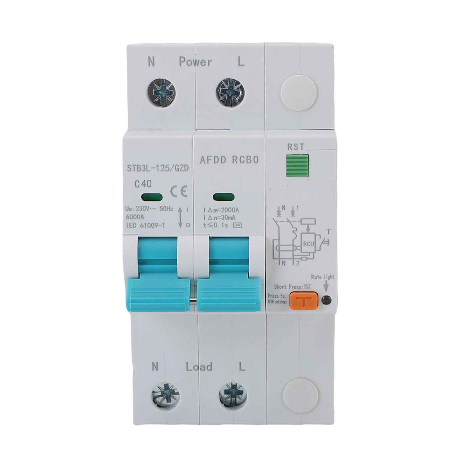 

AFDD Пристрій захисту від дугового пробою 2P RCBO ПЗВ Автоматичний вимикач Перевантаження Земний витік Коротке замикання