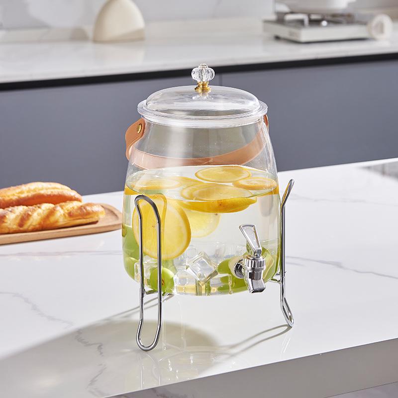Large Capacity Food-Grade Cold Water Pitcher with Electroplated Faucet for Summer Beverages