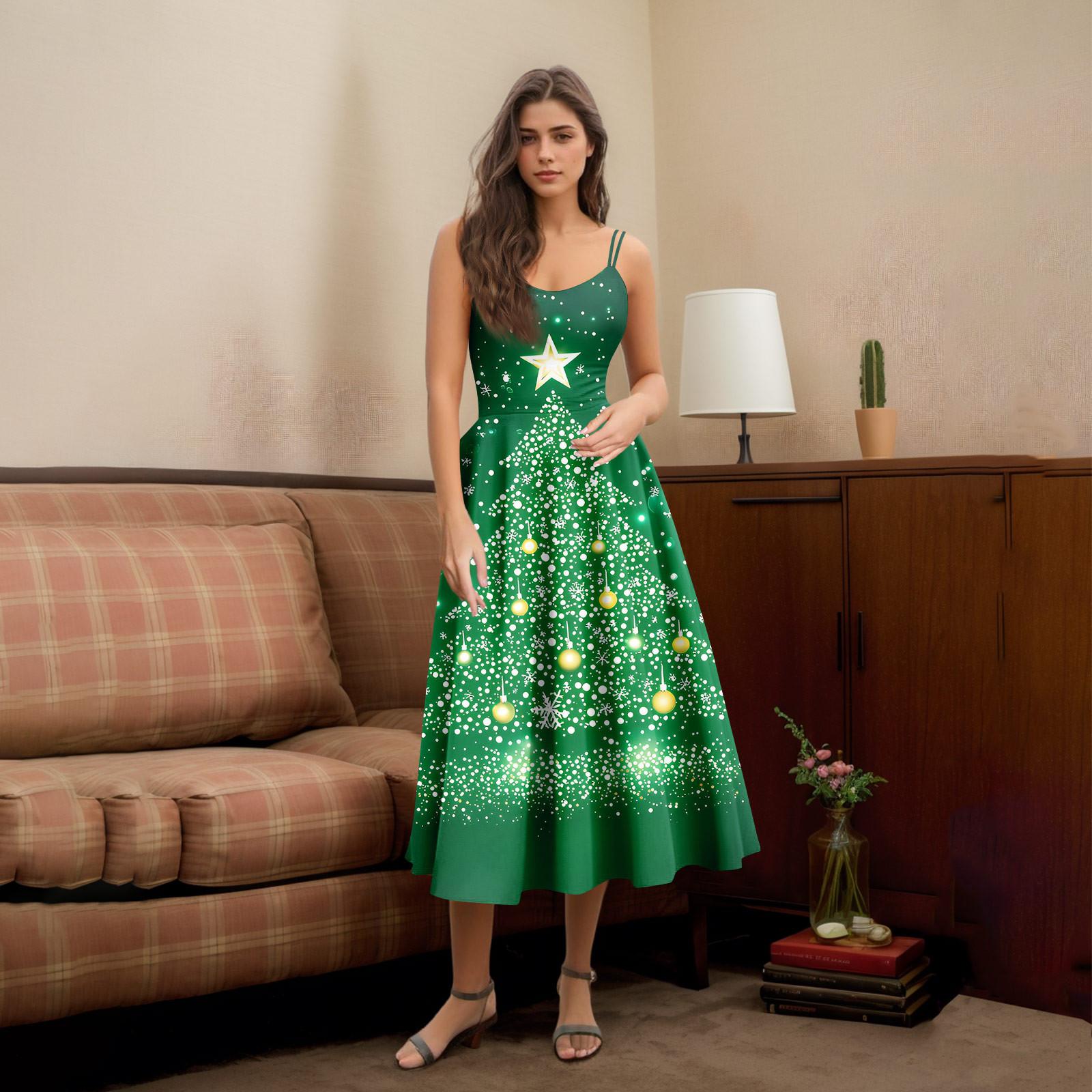 

Рождественская женская повседневная модная юбка с цветочным принтом в стиле панк-ретро с открытыми плечами S зелёный