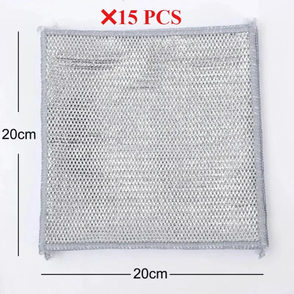 Metal Wire Mesh Cleaning Cloths Universal Sink Faucet Tea Stain Rag Microwave Gas Stove Dishwashing Scouring Pad Kitchen Towels