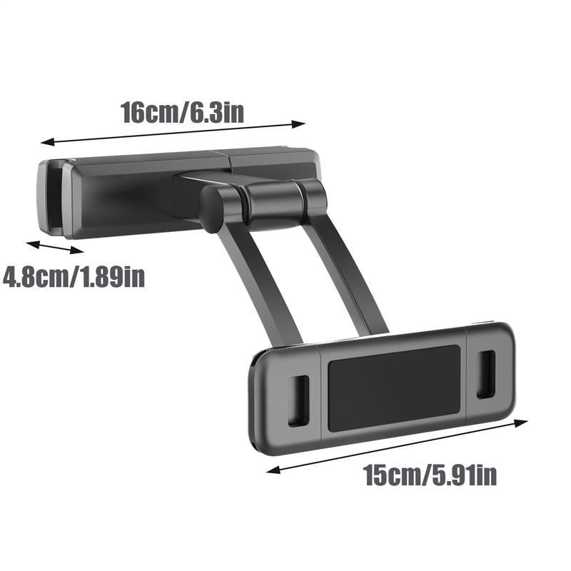 Tablet Holder For Car Adjustable Headrest Phone Mount Space-Saving Tablet Stand Vehicles Must Haves For Travel Navigation Daily