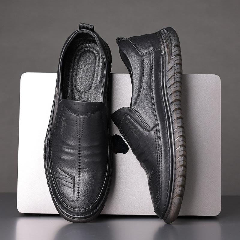 Leather Shoes Spring and Autumn New One-pedal Driving Walking Casual Shoes Soft Surface Soft Sole Daily Wear Business Men's Shoes
