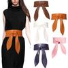 Women's Elegant Bow Maxi Dress with Wide Waistband
