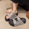 New Retro Woven Women's Shoes Versatile One-strap Beach Slippers
