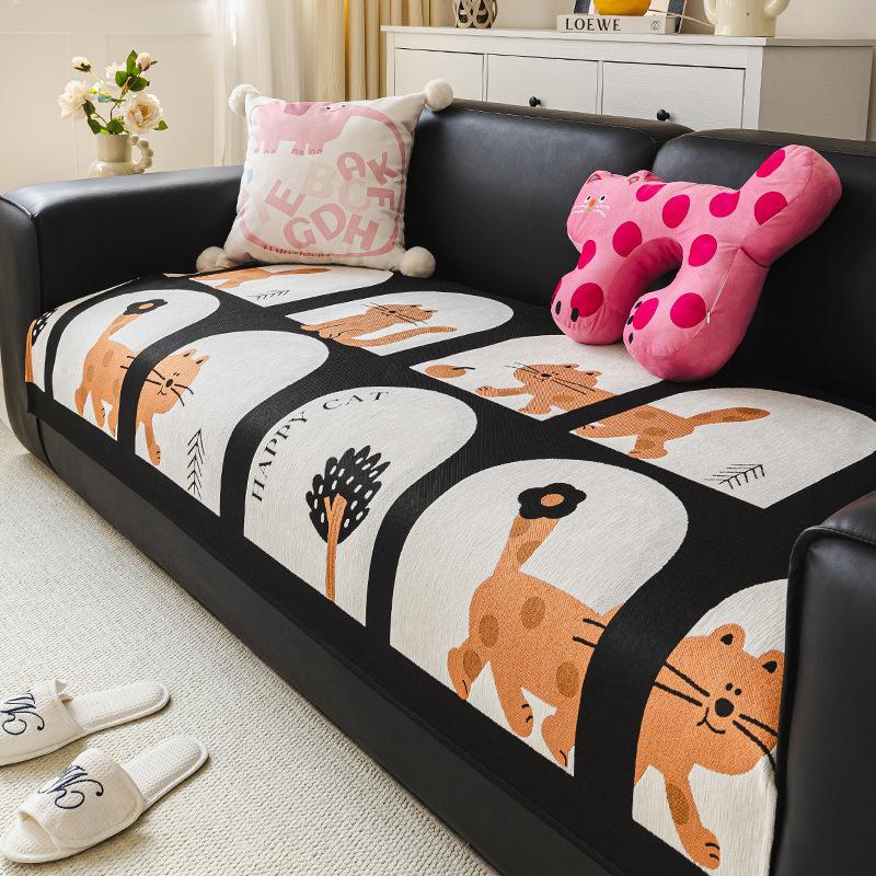 

Cartoon Special-Shaped Sofa Cushion New Four-Season Universal Light Luxury High-End Feeling Cover Cloth Fixed Non-Slip Straight Row Seat Cushion 70*70cm
