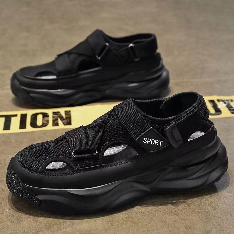 Мужские дышащие тонкие сетчатые перфорированные спортивные туфли для подростков универсальные туфли для пап 39 чёрный 1709₽