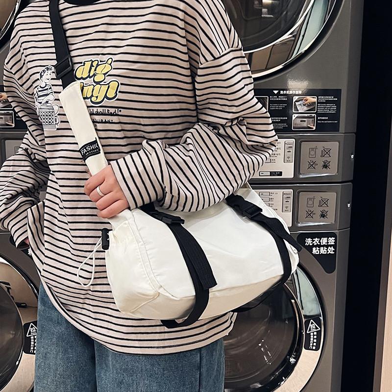 Stylish Black Nylon Crossbody Bag For Women With Large Capacity And Trendy Design