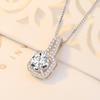 Korean Fashion Zircon Square Diamond Pendant Women's Necklace - Simple Sweet Collarbone Chain
