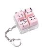 MAIMOOO Keychain Tester Fingertip Toy And Stress Reliever Cute Pink Glowing Cat Mini Keyboard Pendant (Translucent/Opaque).