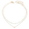 Jewelry Pearl Love Necklace Versatile Multi-layered Pendant Clavicle Chain Necklace Women's Retro Stacking Necklace