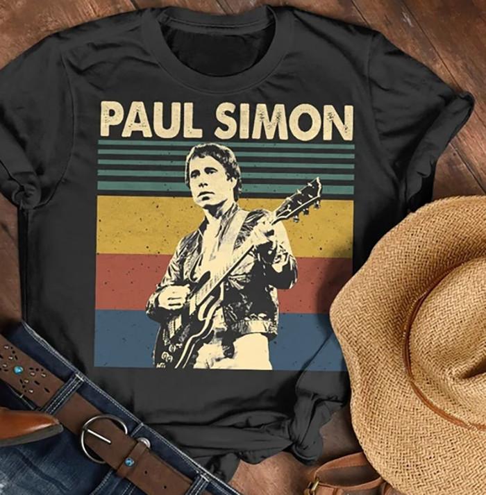 Мужская футболка Paul Simon Черная Унисекс Футболка XZ1052 Унисекс Футболка XXXL