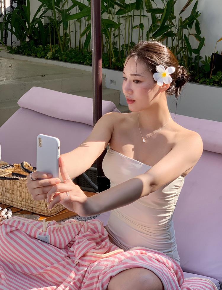 Korean-Inspired Solid Color Bikini Set & Cover-Up: Chic, Slimming, and Stylish Swimsuit for Women