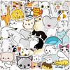 50 Cute Kitten Cartoon Stickers for Laptop, Phone, Water Bottle, and Journal - Waterproof