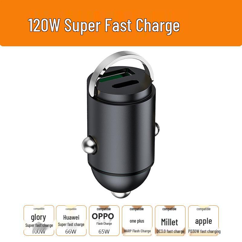 

Hidden 66W Super Fast Car Charger: 3-in-1 Cigarette Lighter Plug with PD Fast Charging