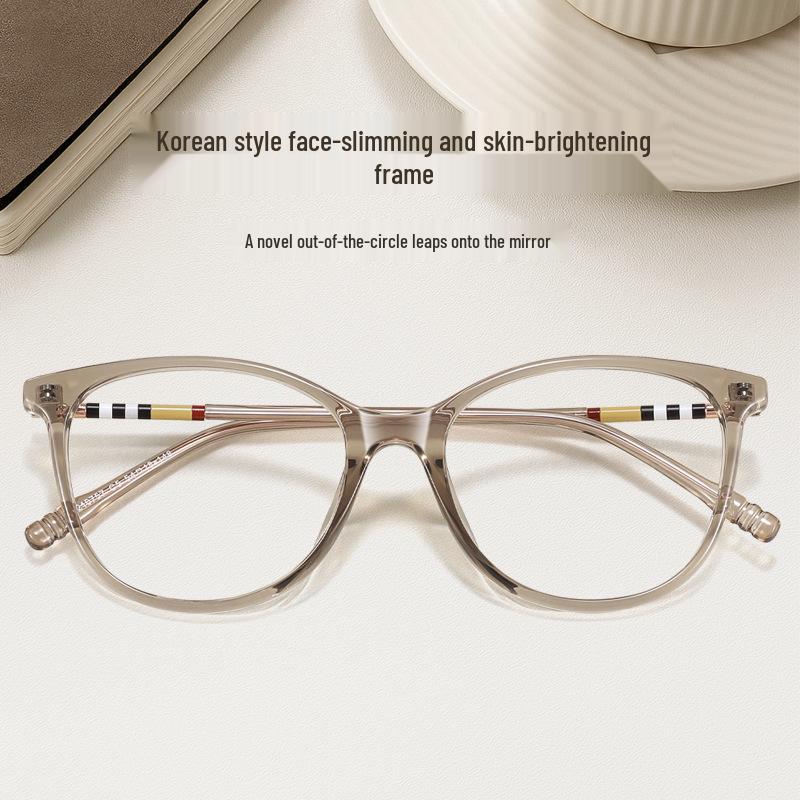 Korean Style Large Square Round Frame Glasses for Women - Tea-Colored, Face Slimming, Prescription Ready (210757) Tortoiseshell