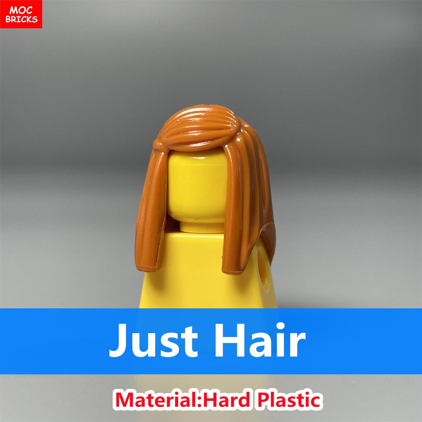 

10pcs MOC Bricks 4CM Figure Black Straight Hairs Body Components Attachments DIY Constructing Blocks Playthings Children Chrismas Gifts