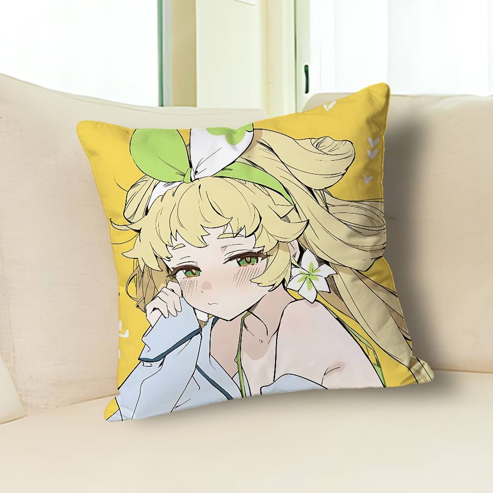 W-Wuthering Waves Verina Anime Celebrity Merchandise All-Match Printed Pillow Case Sofa Car Office Room Decoration Protector