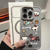 Black Frame Magnetic Suction Acrylic Cartoon Dog Clothing for Apple 17 Pro, 13 Pro Max, and 14
