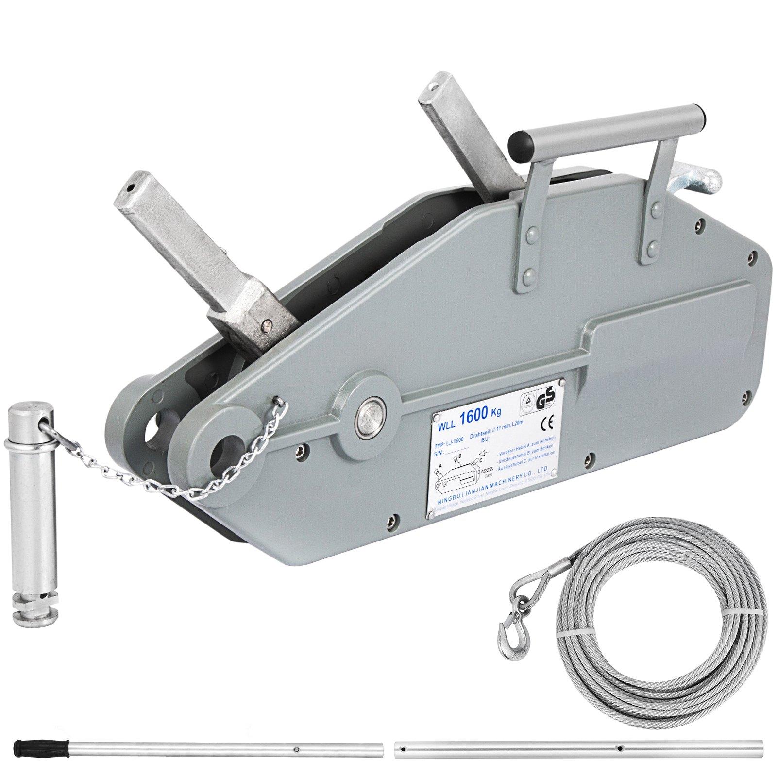 VEVOR Wire Rope Puller 1.6T/1587