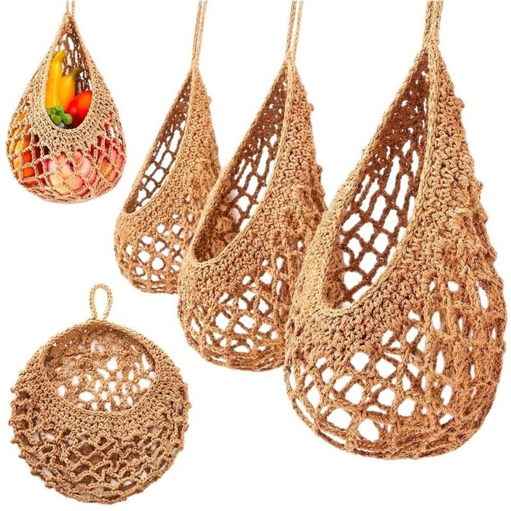 Cotton Rope Fruit Storage Basket Hand Woven Vegetable Storage Basket  Home Storage
