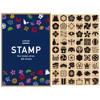 Stylish Wooden Rubber Set of Featuring and Cherry Blossom Perfect for Short and New Made In Japanese-style Stamps, 54, Houndstooth, Pine, Bamboo,