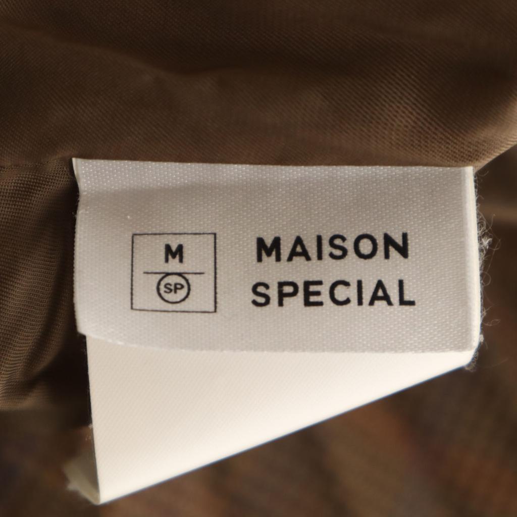 MAISON SPECIAL Staggered pattern Long length Pleated skirt 36 Brown Women Used