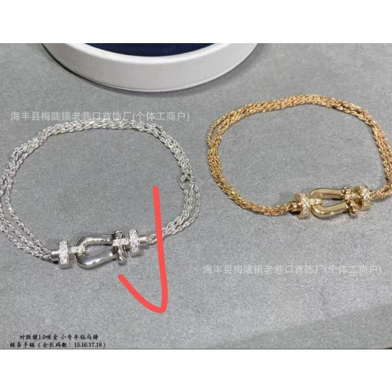 High-quality Horseshoe Buckle 8-character Smooth Half-diamond Full Diamond Bracelet for Couple Size, Diamond-encrusted Bracelet for Women