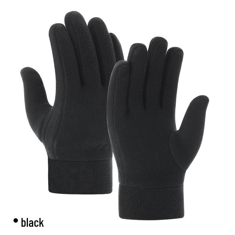 Unisex Windproof Fleece Cycling Gloves for Autumn & Winter