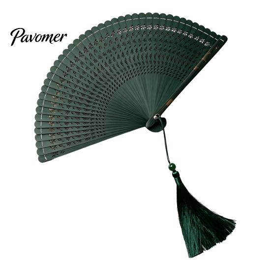 Handheld Folding Fan Vintage Japanese Bamboo Fan, Elegant with Tassels, Kimono Cheongsam Accessory Cooling Portable Oriental Style for Dancing