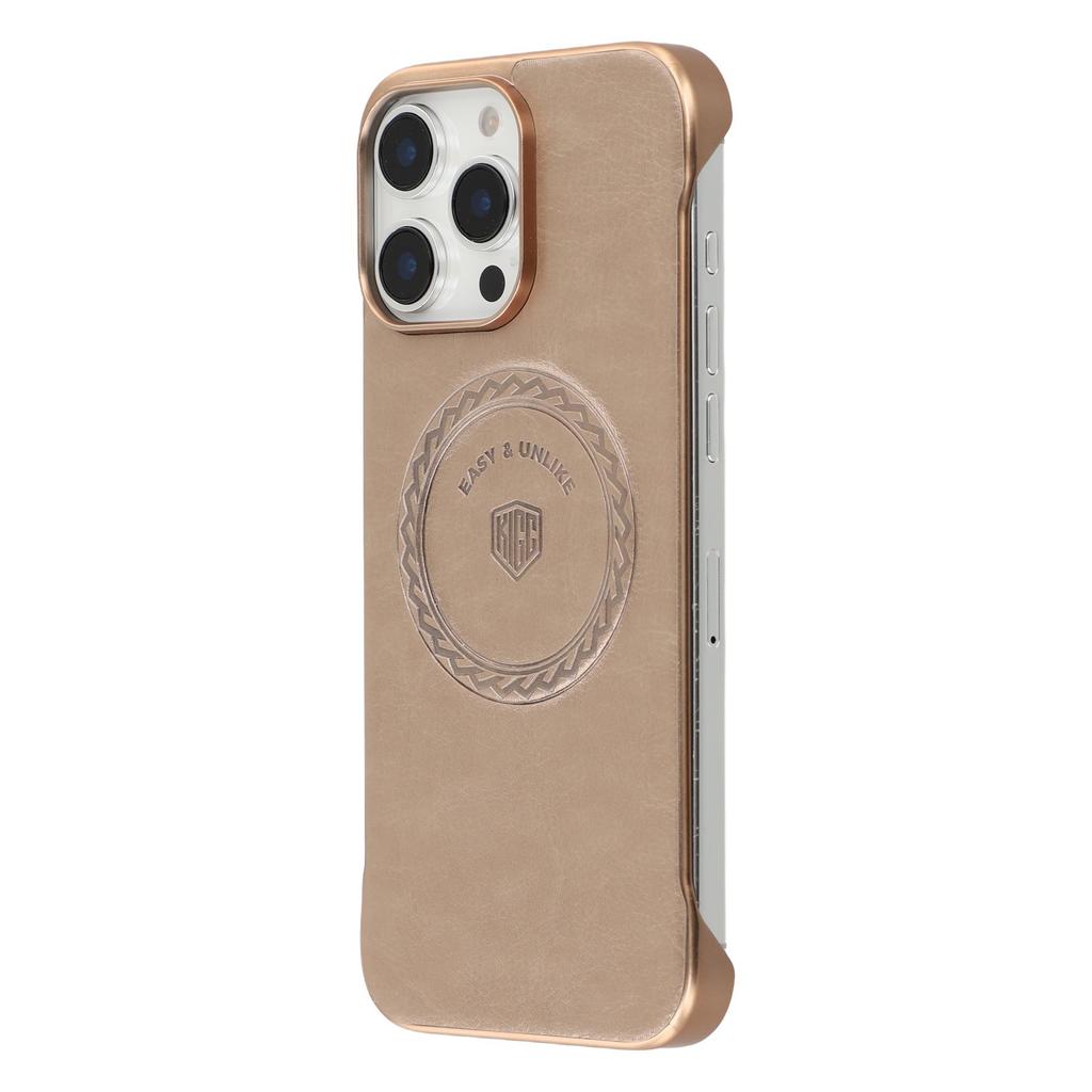 KIGC For iPhone 16 Pro Max Magnetic Case Electroplating PC+PU Phone Back Cover