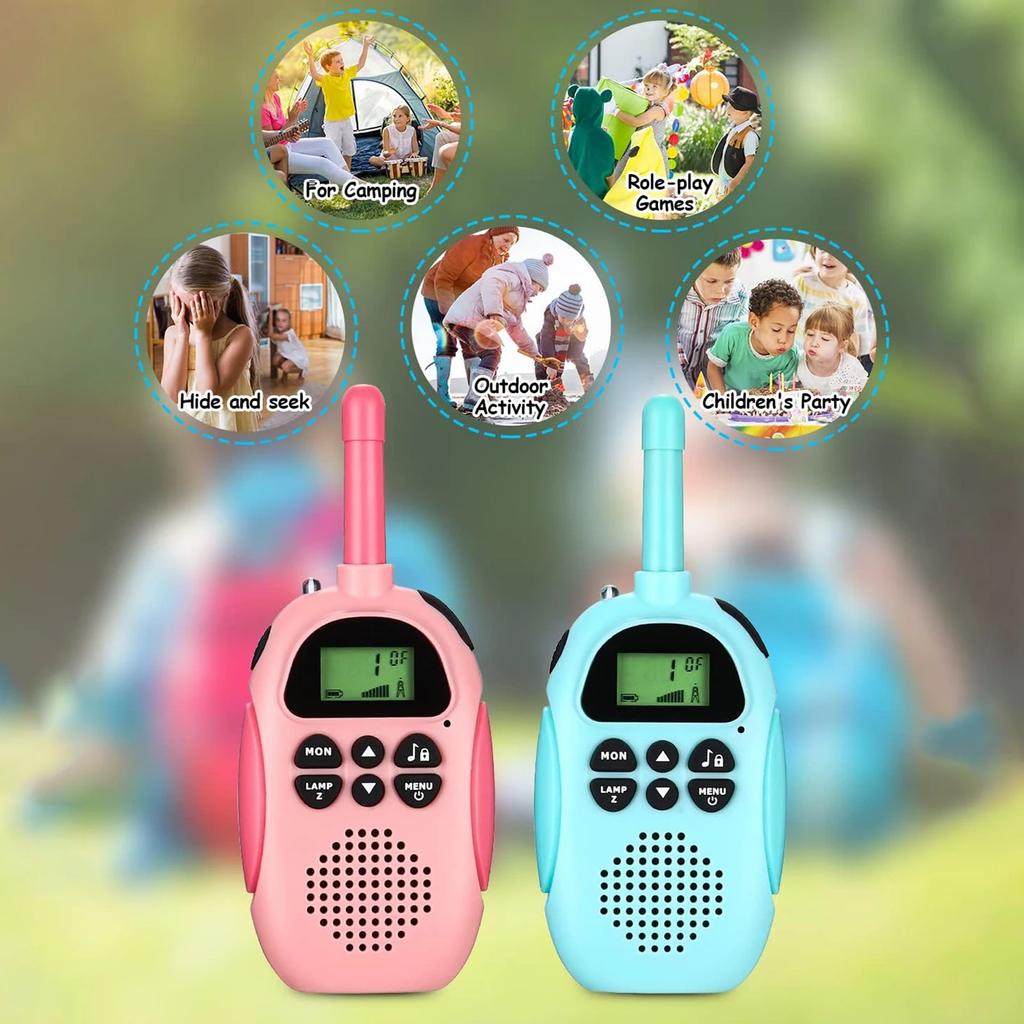 Rechargeable Walkie Talkies for Kids 2 Pack 22 Channels 3KM Range Toys Two Way Radio Children Gifts