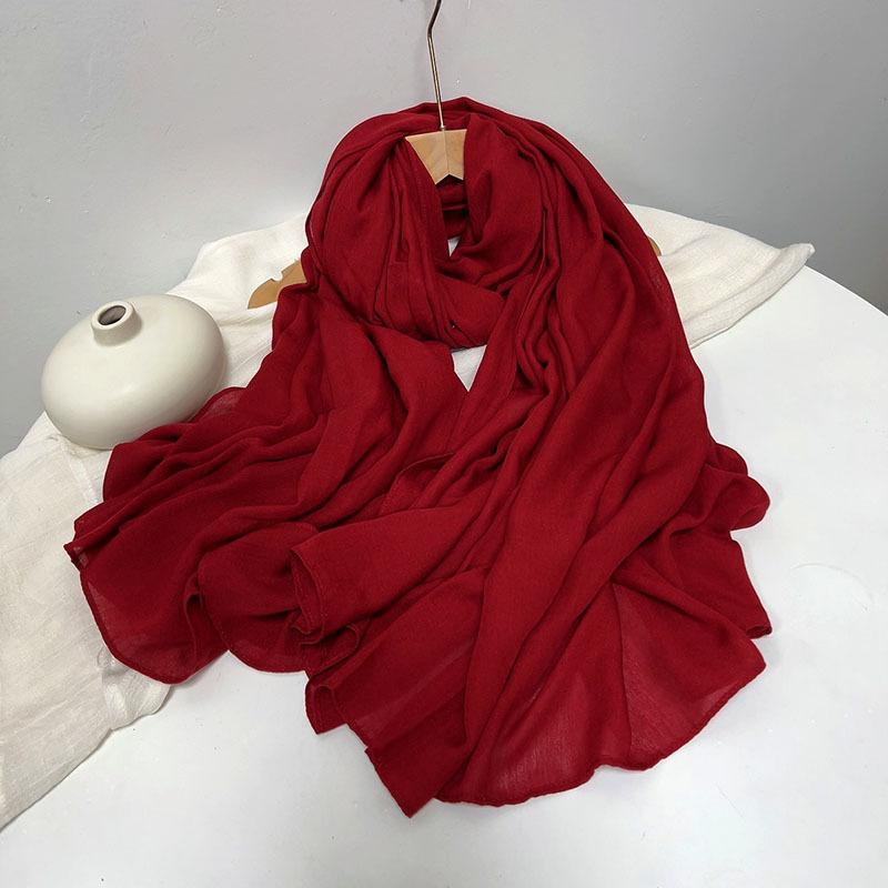 Cotton And Linen Solid Color Thickened Scarf Oversized Soft Women'S Shawl Warm Korean Version Of Fashion Silk Scarf