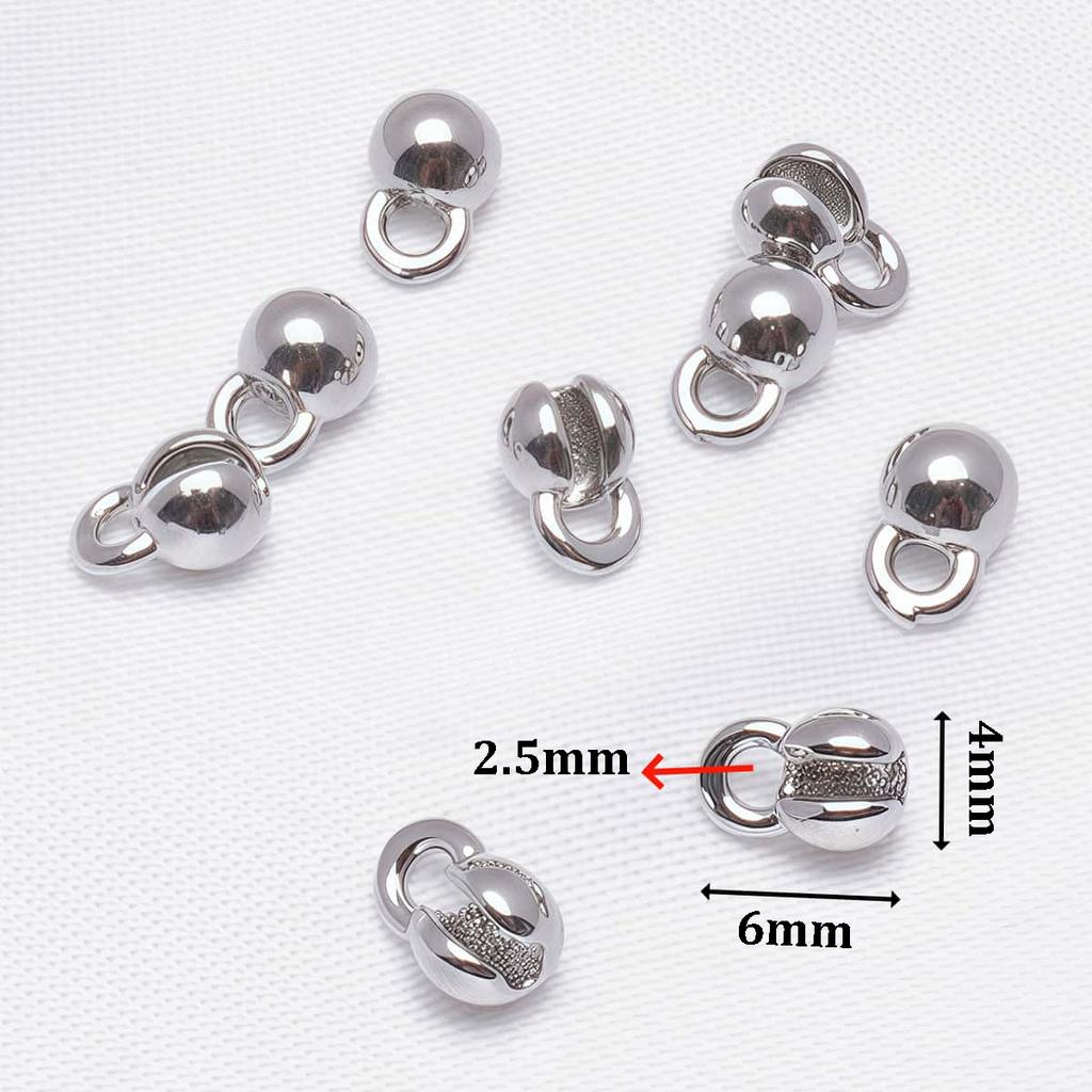 10PCS Brass Crimp End Beads 18K Gold Plated Tip Ball Chain Connector Clasp for DIY Necklace Bracelet Jewelry Making Accessories